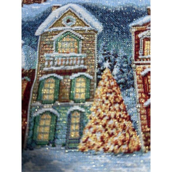Caldeira Crosstitch Christmas Stitched Pillow Sham 19”X19” Made in England - Picture 3 of 8